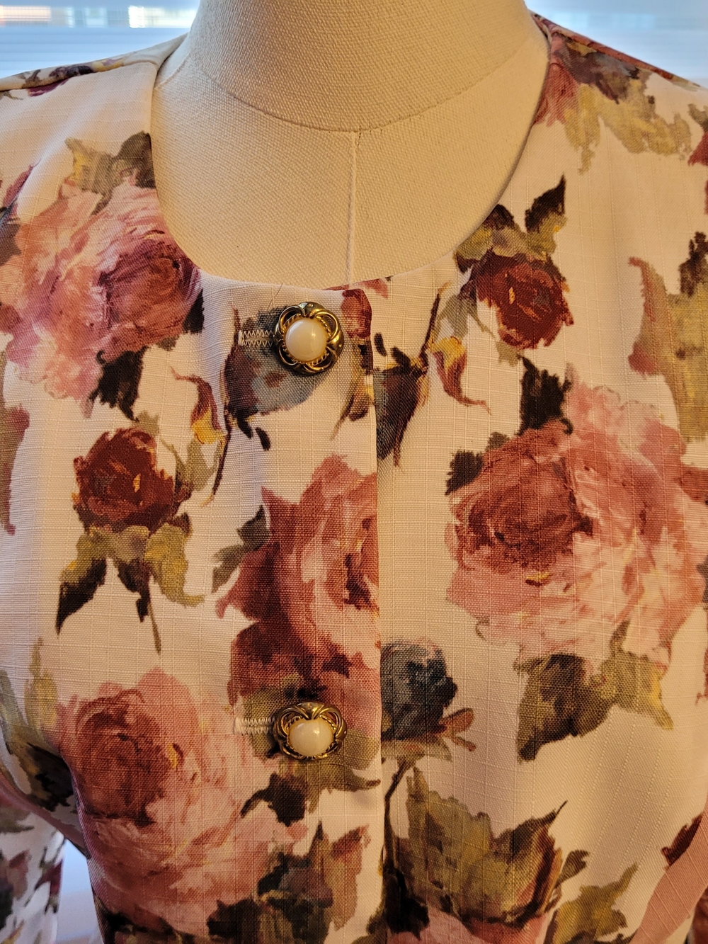 Floral Peplum Jacket and Skirt Set Pink - Picture 7 of 8
